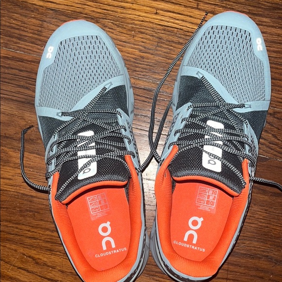 COPY - NWOT On Cloudstratus Gray and Orange Sneakers Men’s 10.5 - Picture 3 of 5